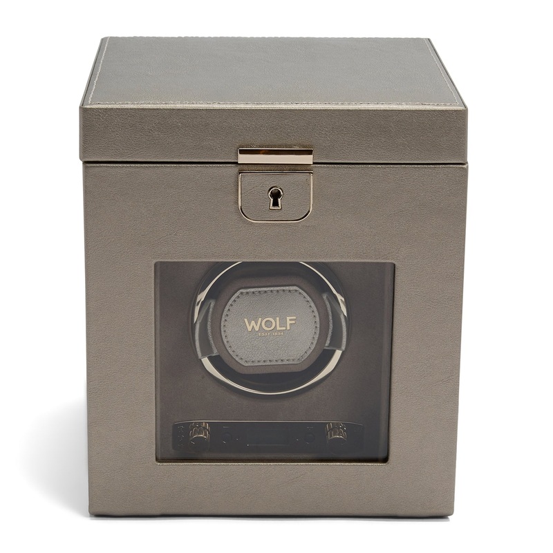 WOLF Palermo Single Watch Winder With Jewellery Storage