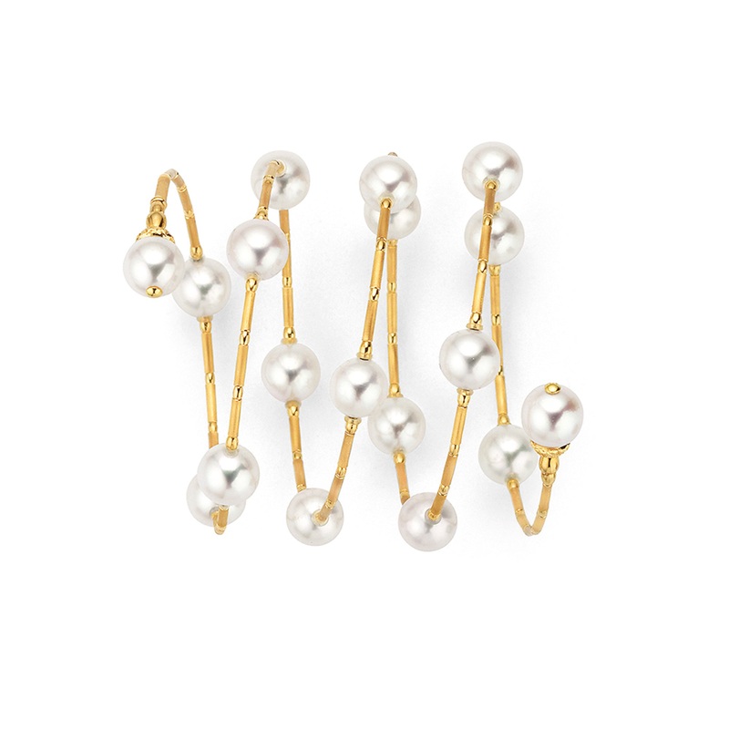 Yana Nesper Akoya Pearl 18ct Yellow Gold Wraparound Bracelet