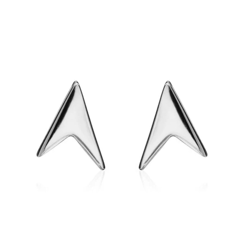 Arrow 9ct White Gold Stud Earrings