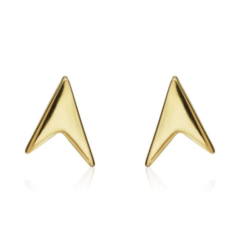 Arrow Shape 9ct Yellow Gold Stud Earrings