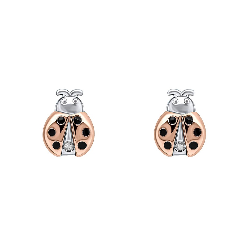 D for Diamond Children’s Ladybird Stud Earrings