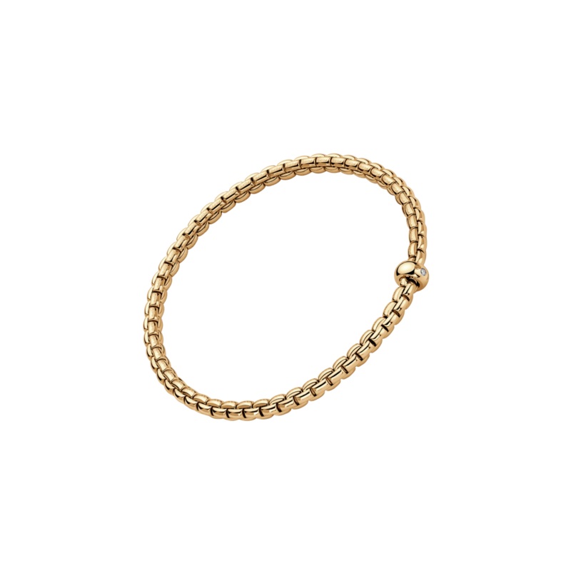 Fope Flex’It 18ct Yellow Gold 0.01ct Diamond Set Bracelet Medium