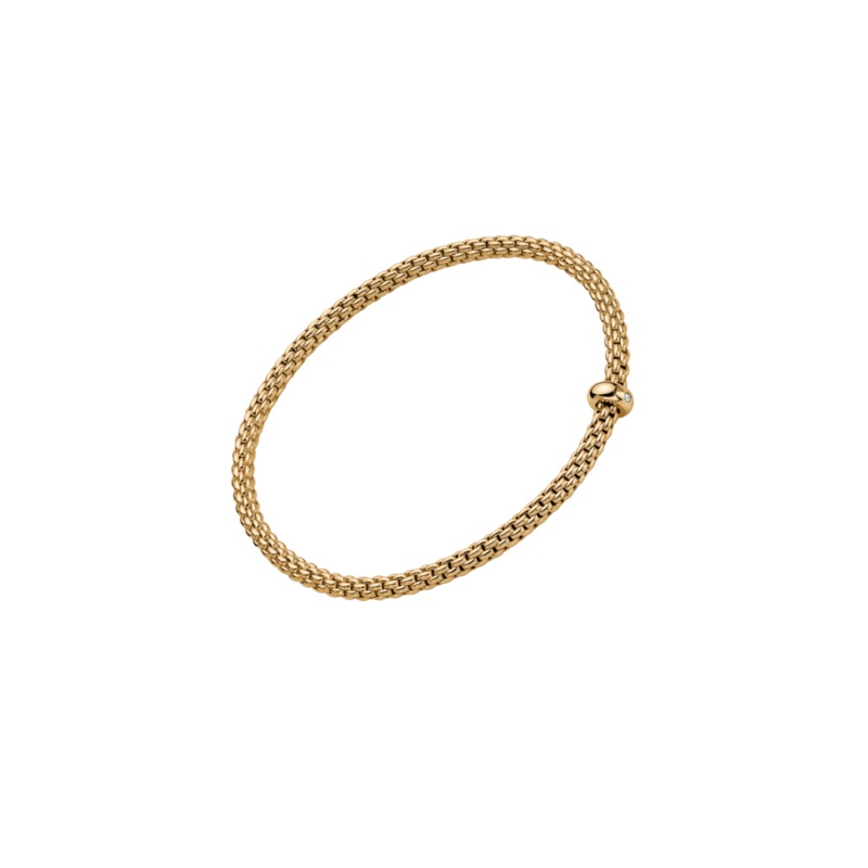 Fope Flex’It  Prima 18ct Yellow Gold 0.01ct Diamond Set Bracelet Small