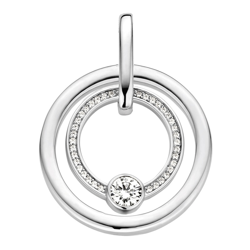 Ti Sento Cubic Zirconia Double Circle Pendant 6755ZI