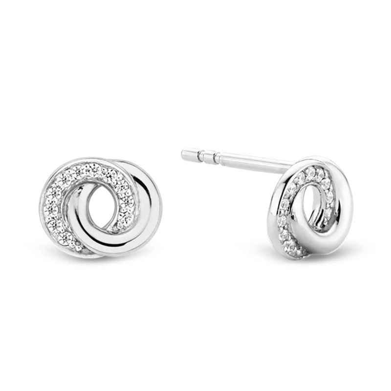 Ti Sento Cubic Zirconia Interlocking Circle Stud Earrings 7784ZI