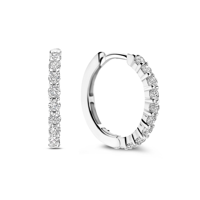 Ti Sento Cubic Zirconia Medium 18mm Huggy Hoop Earrings 7958ZI