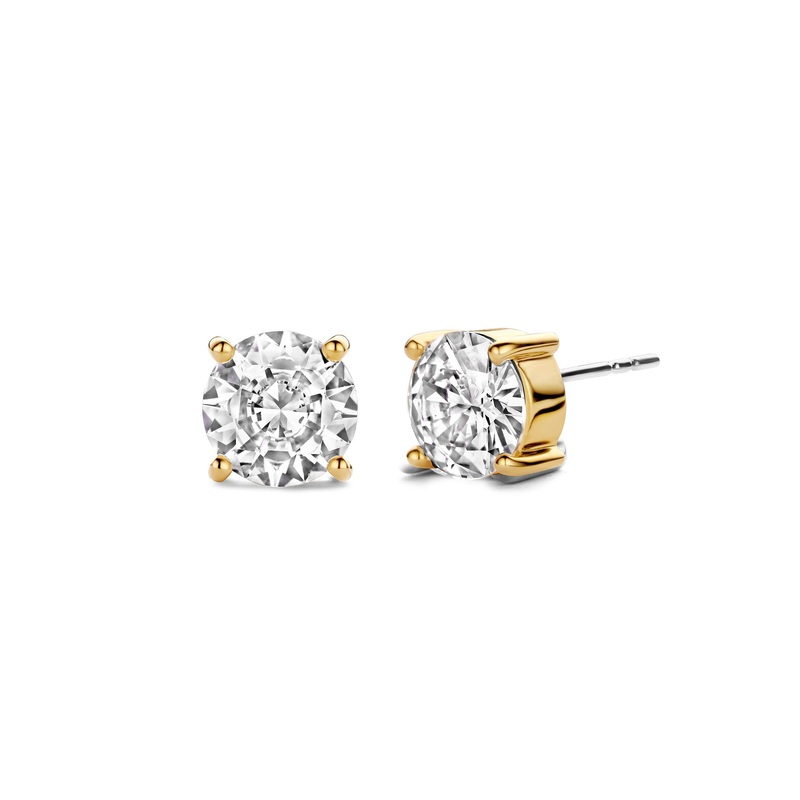 Ti Sento Yellow Gold Plated Cubic Zirconia Stud Earrings 7319ZY