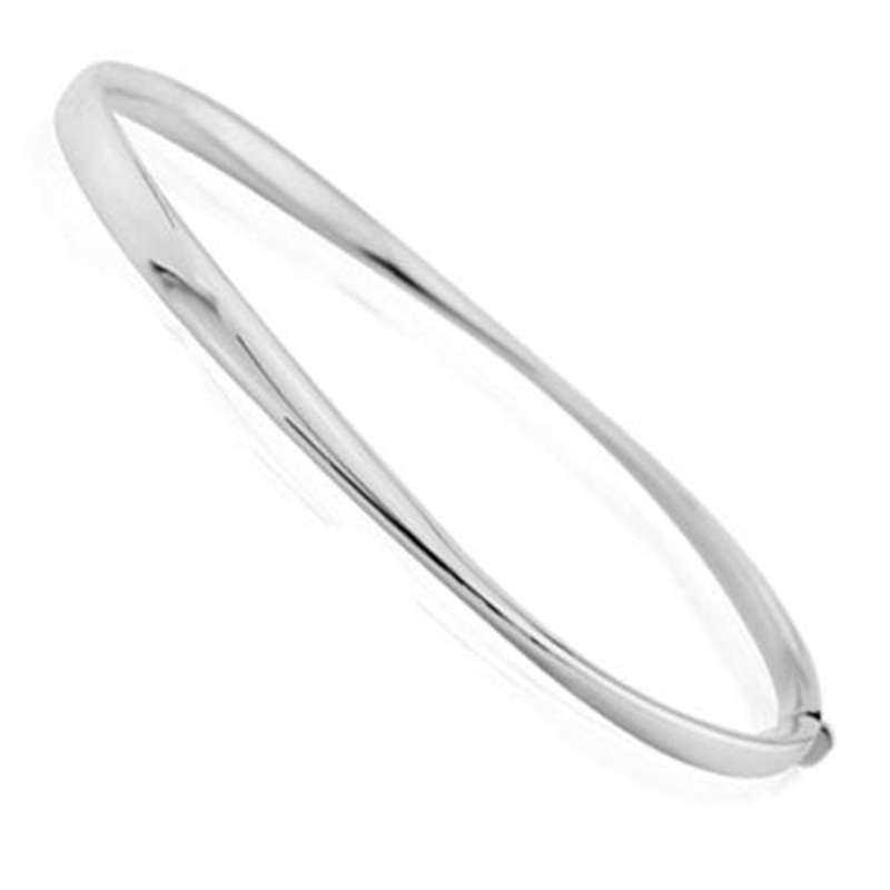 Twisted 9ct White Gold Bangle