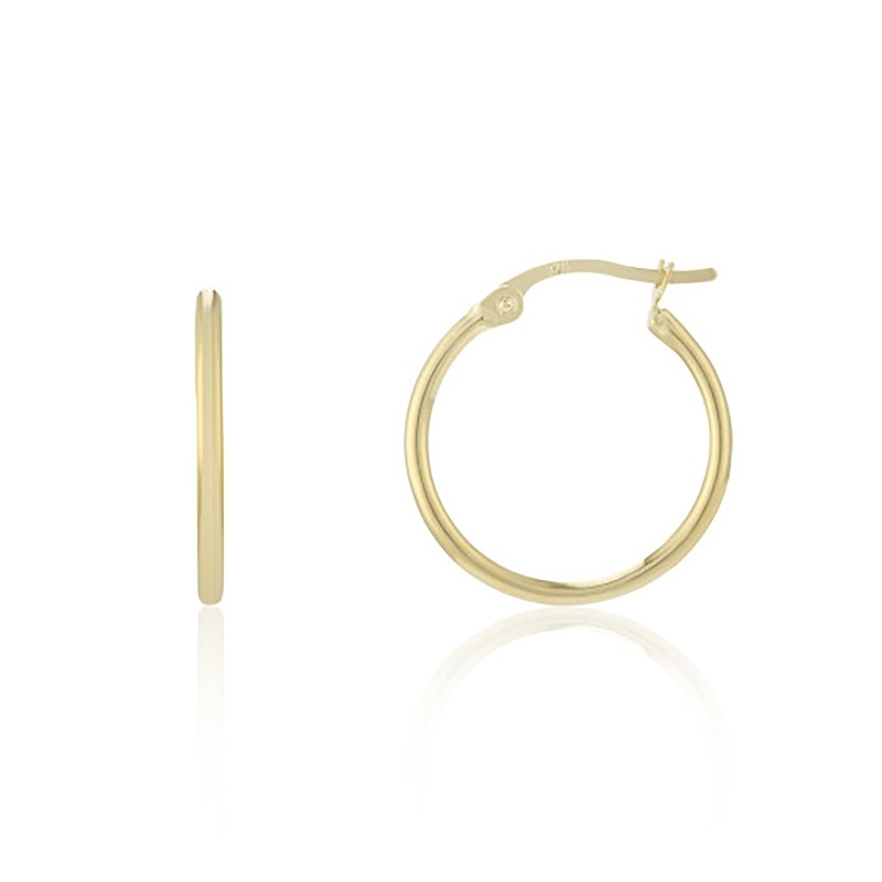 15mm 9ct Yellow Gold Hoop Earrings