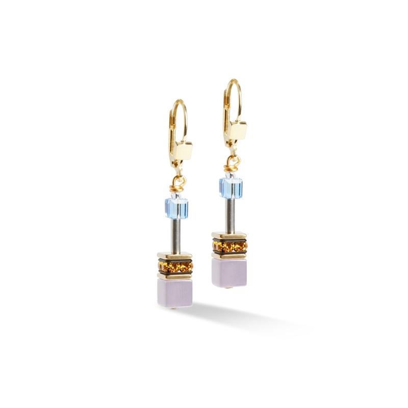 Coeur de Lion GeoCUBE Iconic Festive Earrings Gold-Multicolour