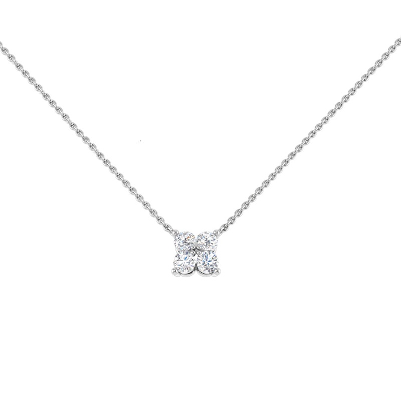 Diamond 0.32ct 18ct White Gold Flower Necklace
