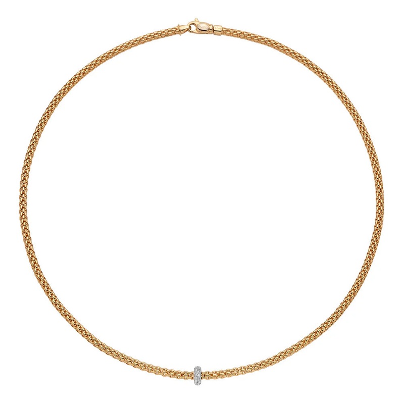 Flex’it Prima 18ct Yellow and White Gold 0.18ct Diamond Set Necklace 43cm