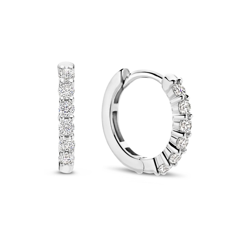 Ti Sento Cubic Zirconia Small 14mm Huggy Hoop Earrings 7957ZI