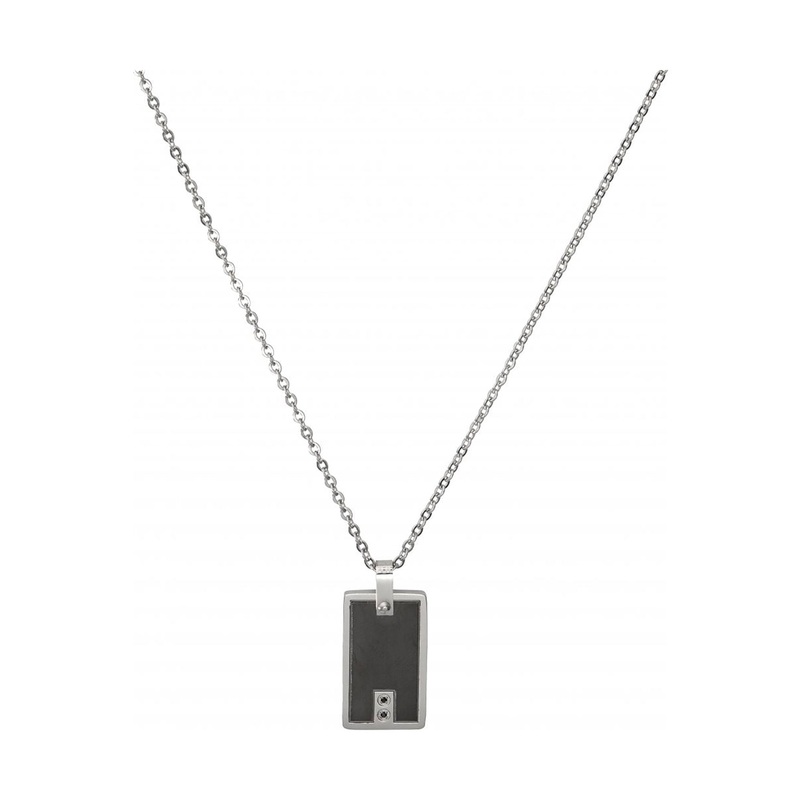 Unique Black IP Plated Stainless Steel Necklace 50cm
