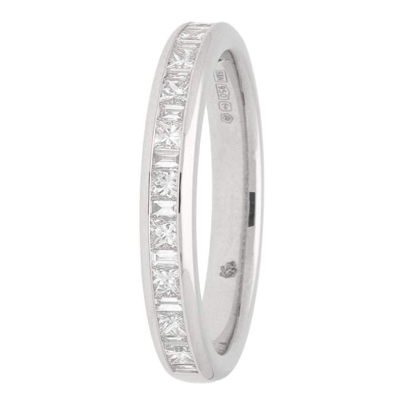 Diamond Princess and Baguette 0.50ct Platinum Wedding Ring