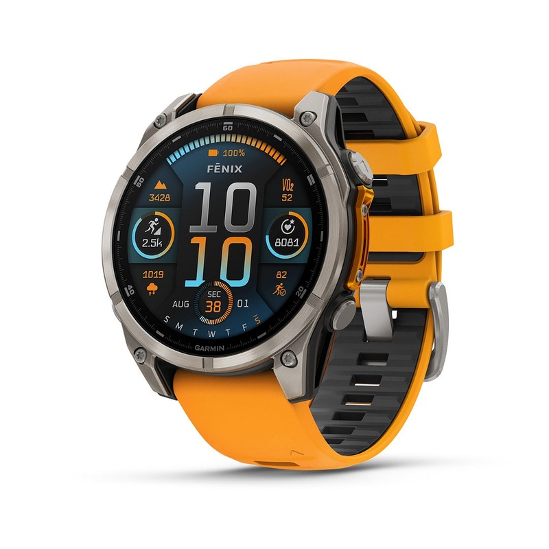 Garmin Fenix 8 47mm AMOLED Sapphire Titanium Spark Orange Silicone 010-02904-11
