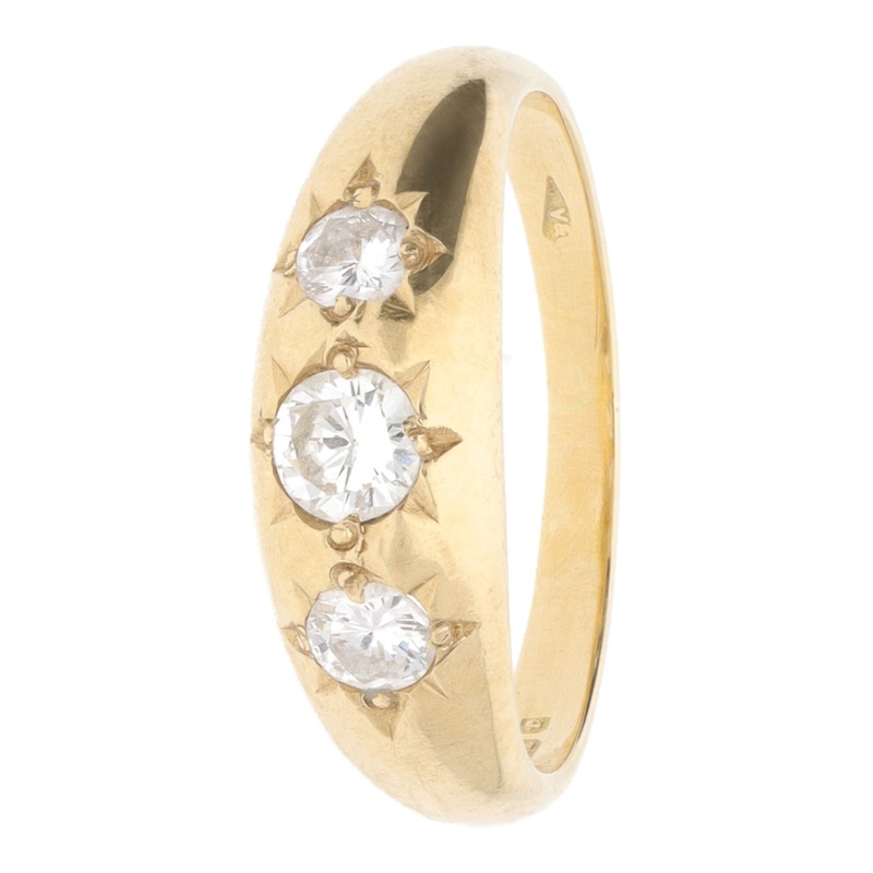 Pre-Owned Diamond 18ct Yellow Gold Three Stone Ring