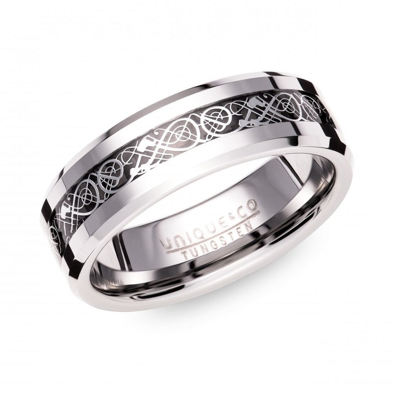 Unique Celtic 7mm Tungsten Ring (64)