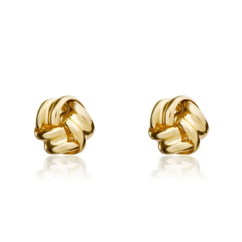 9ct Yellow Gold Ribbon Knot Earrings