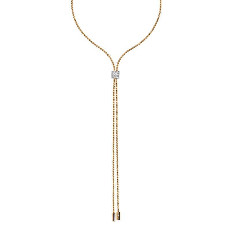 FOPE Aria 18ct Yellow Gold 0.48ct Diamond Set Lariat Necklace 70cm