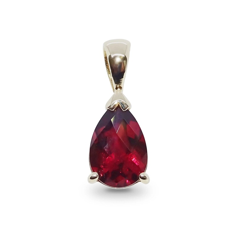 Pear Shape Garnet 9ct Yellow Gold Pendant