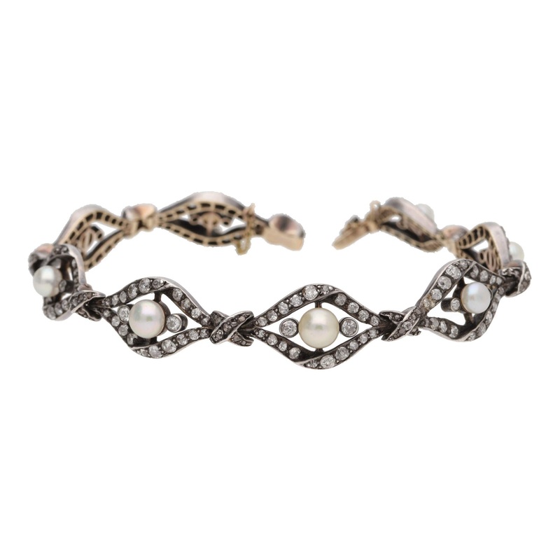 Pre-Owned Pearl and Diamond Edwardian Bracelet