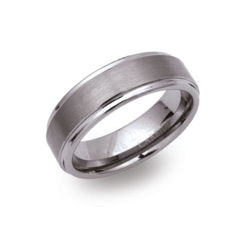 Unique Tungsten Carbide 7mm Brushed Ring (64)