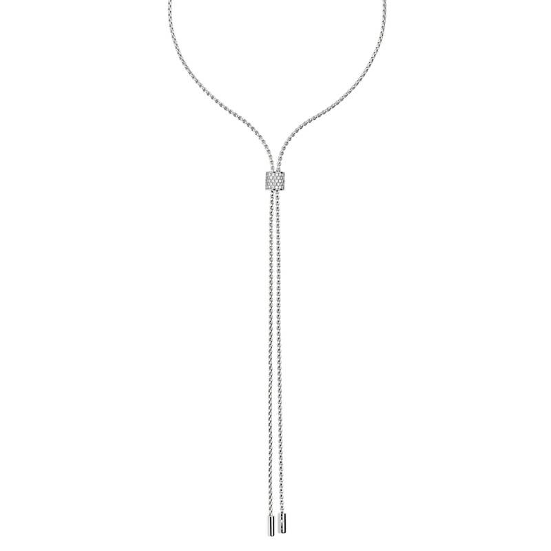 FOPE Aria 18ct White Gold 0.48ct Diamond Set Lariat Necklace 70cm