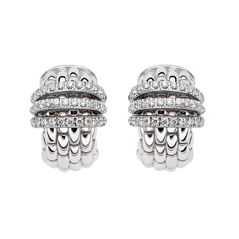 FOPE Panorama 18ct White Gold 0.46ct Diamond Set Hoop Earrings