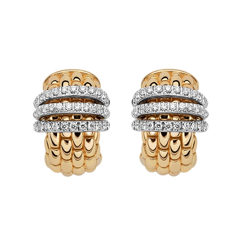 FOPE Panorama 18ct Yellow Gold 0.46ct Diamond Set Hoop Earrings