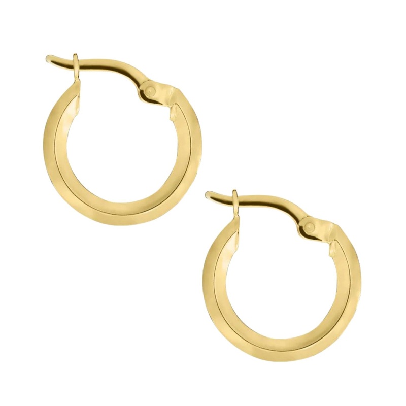 Knife-Edge 9ct Yellow Gold Hoop Earrings
