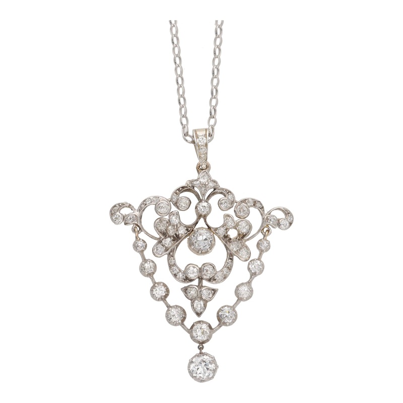 Pre-Owned Edwardian Diamond Set Pendant