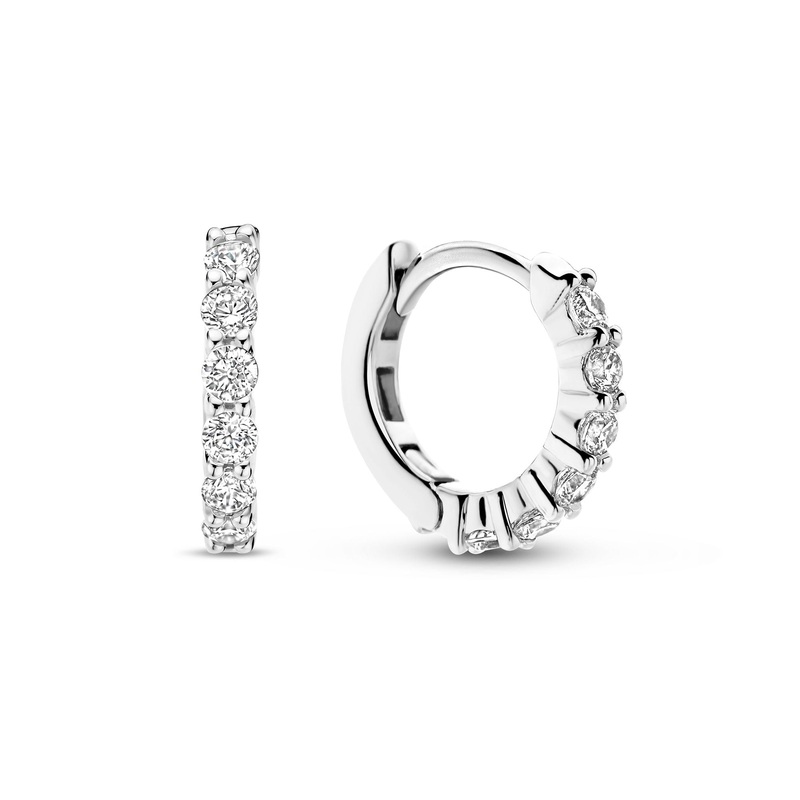 Ti Sento Cubic Zirconia Small 12mm Huggy Hoop Earrings 7956ZI