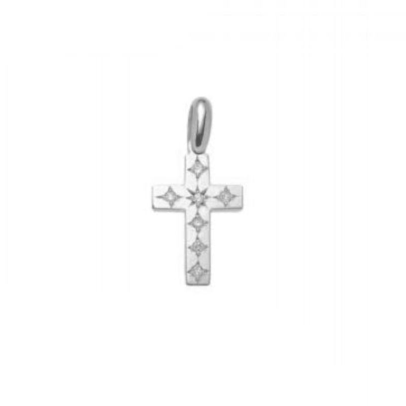 Diamond Set 18ct White Gold Cross