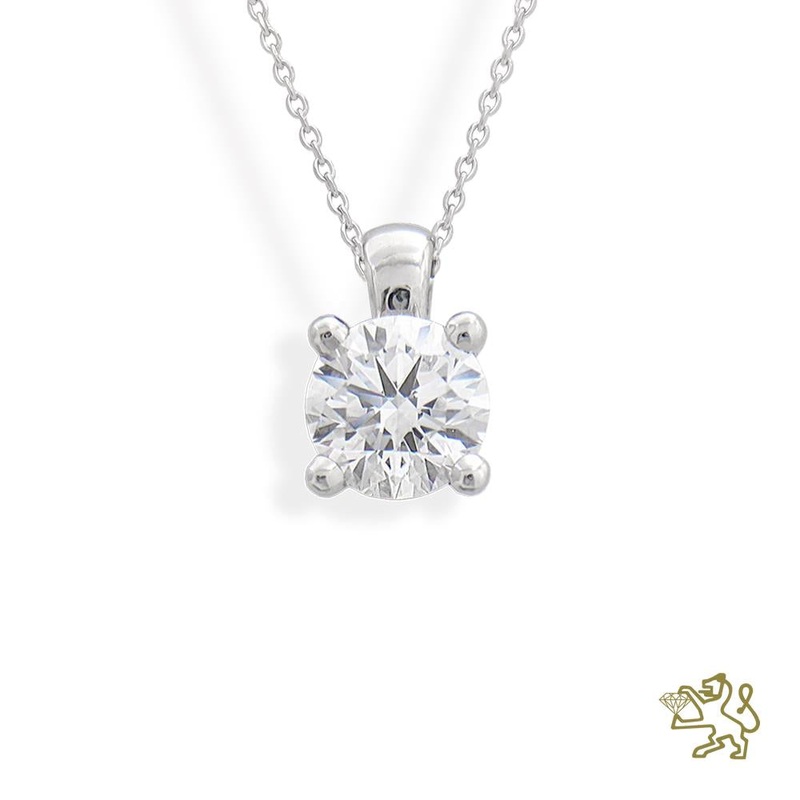 Open Tulip PL 0.60ct F SI1 Diamond Platinum Pendant
