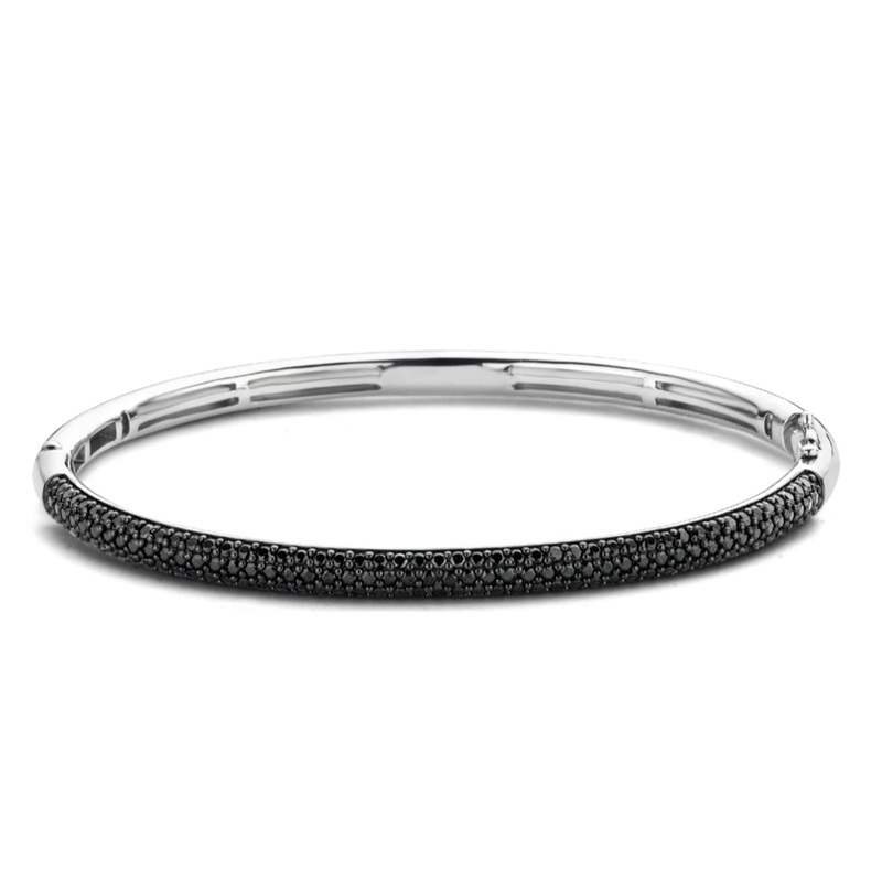 Ti Sento Pav Black Zirconia Bangle 2874ZB