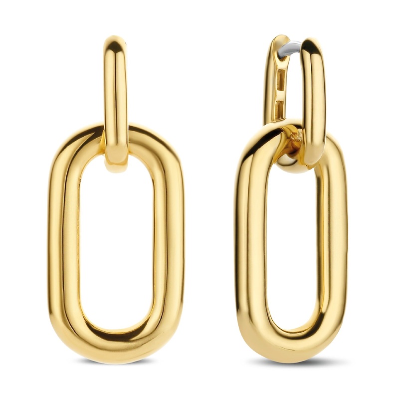 Ti Sento Yellow Gold Plated Large Oval Link Earrings 7846SY