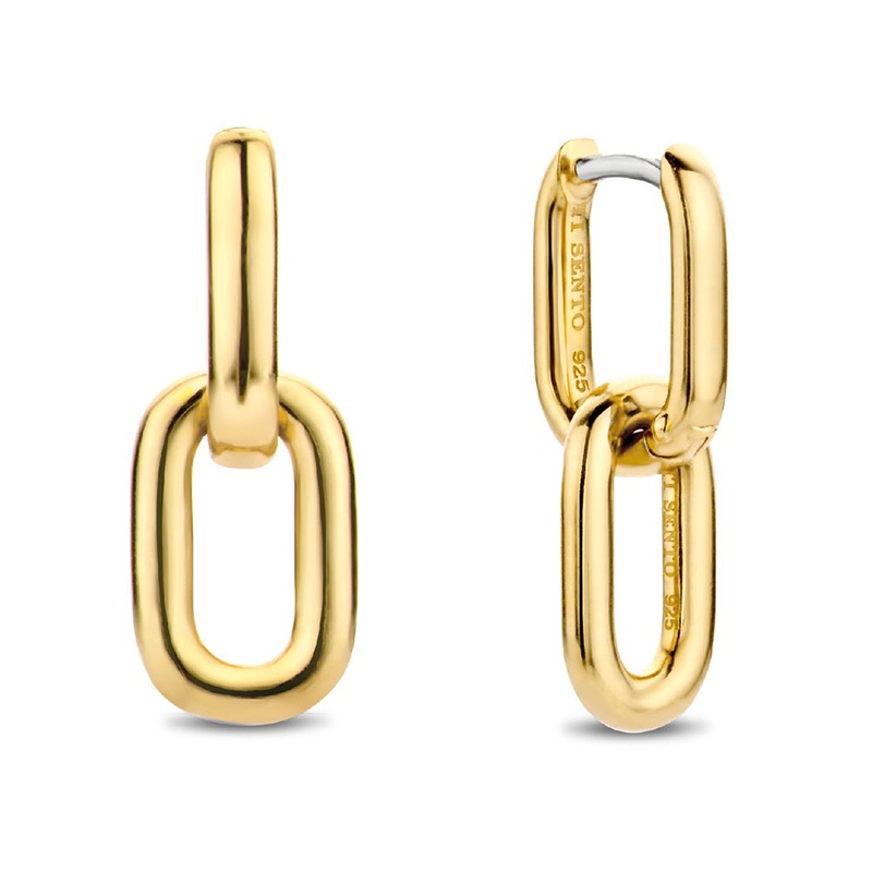 Ti Sento Yellow Gold Plated Oval Link Earrings 7831SY