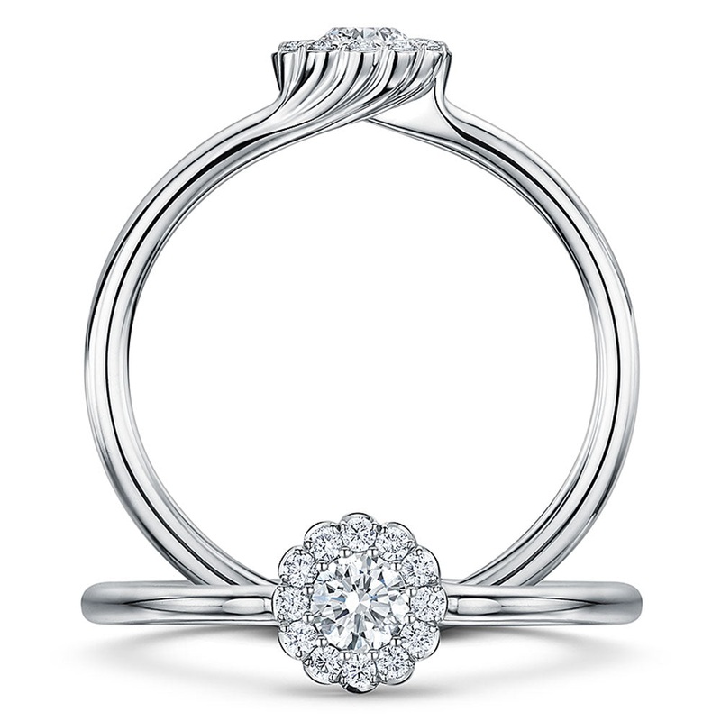 Andrew Geoghegan Cannel Twist Petit 0.15ct Diamond Platinum Ring