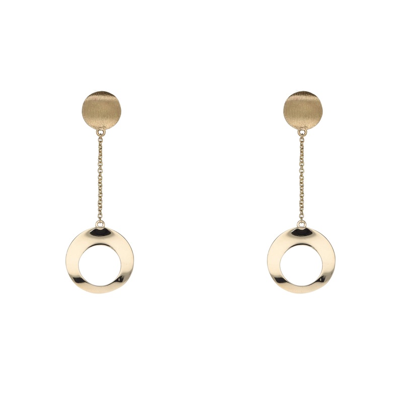 Circle Chain 9ct Yellow Gold Drop Earrings