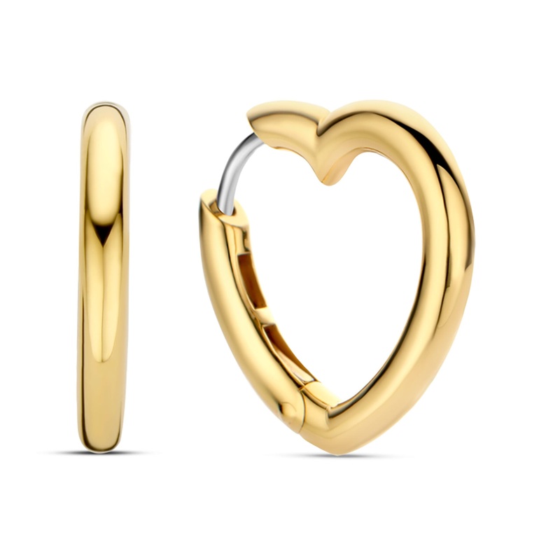 Ti Sento Yellow Gold Plated Heart Shaped Hoop Earrings 7917SY