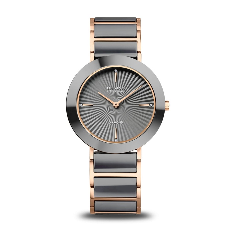 Bering Ceramic Rose Gold Plated Quartz Watch 11435-768