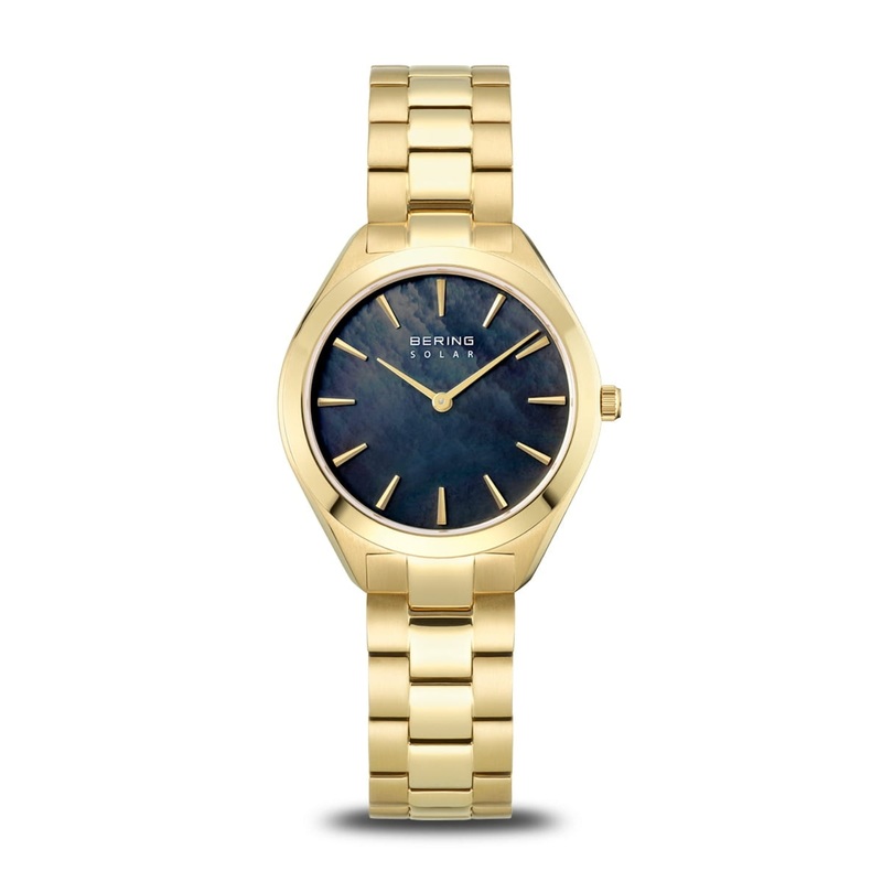 Bering Slim Black Mother of Pearl Solar Watch 17331-732