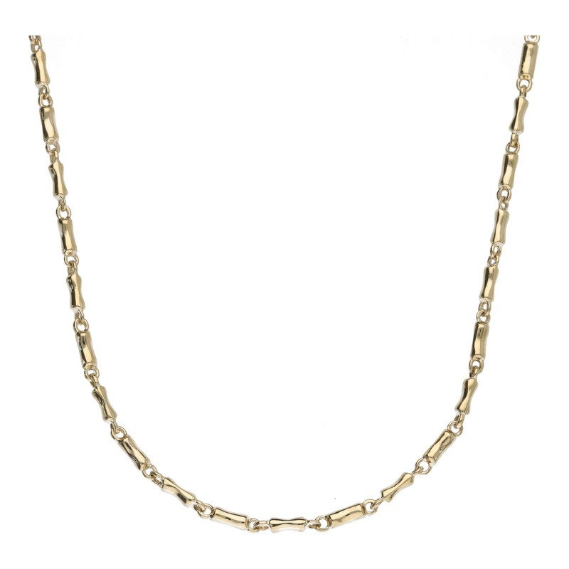 Concave Bar Link 9ct Yellow Gold Necklace