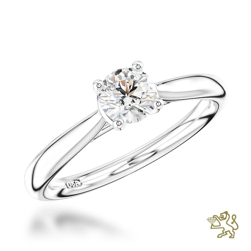 Open Tulip Solitaire 0.30ct G SI1 Diamond Platinum Ring