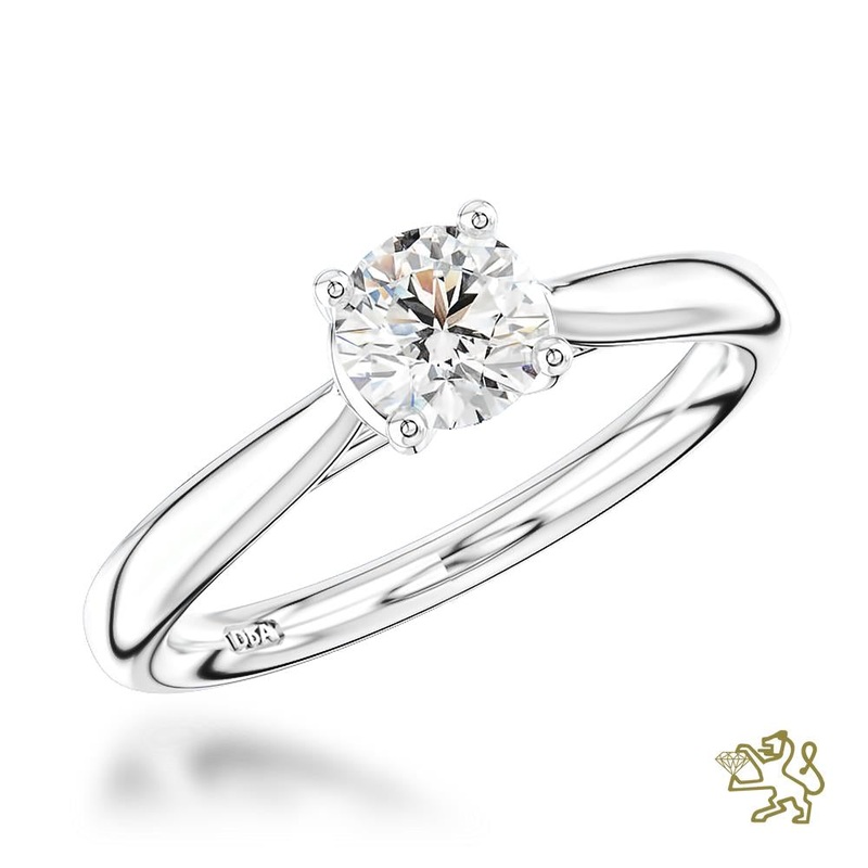 Open Tulip Solitaire 0.50ct F SI1 Diamond Platinum Ring
