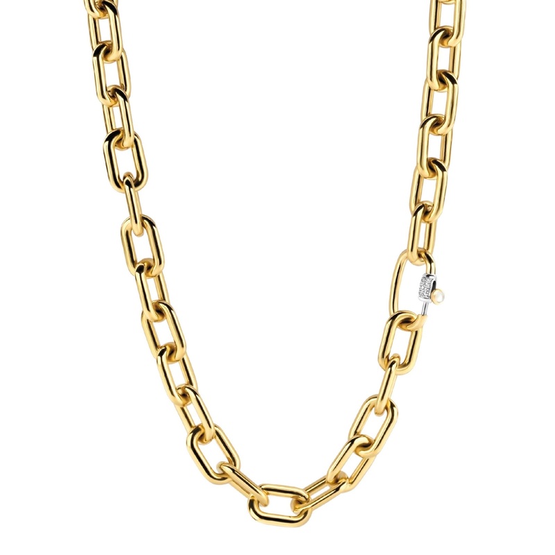 Ti Sento Yellow Gold Plated Oval Link Necklace 3957SY