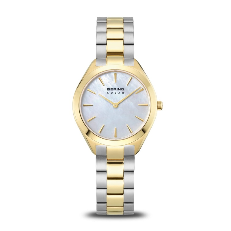 Bering Slim Mother Of Pearl Yellow PVD Solar Watch 17331-710