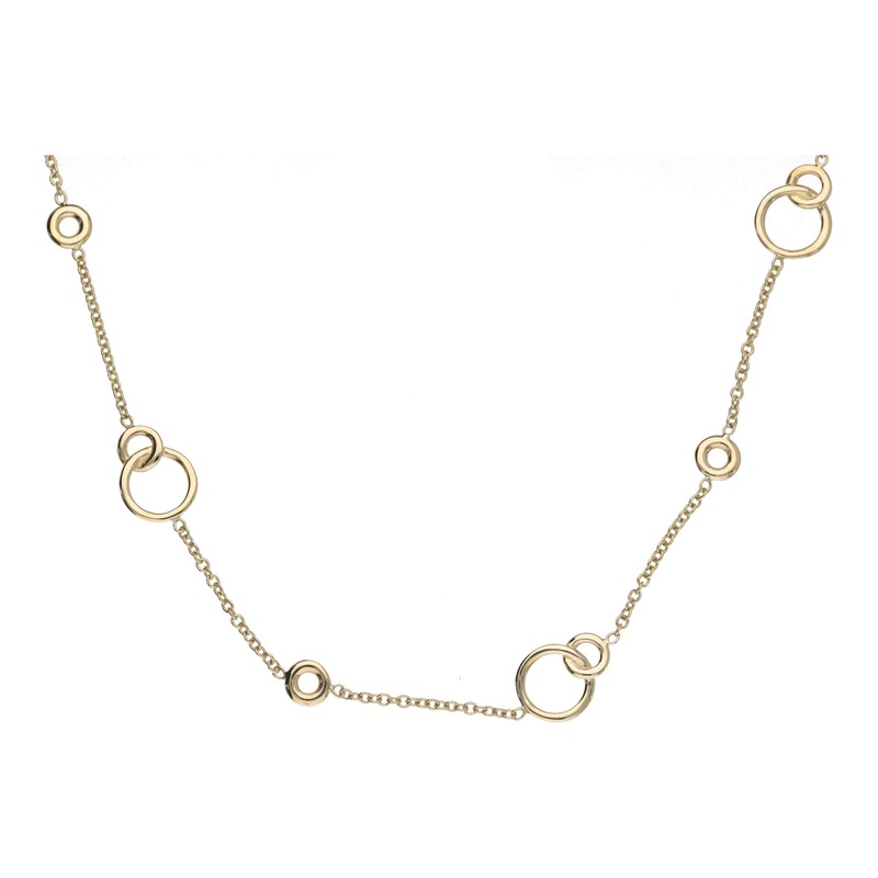 Entwind Circles 9ct Yellow Gold Necklet