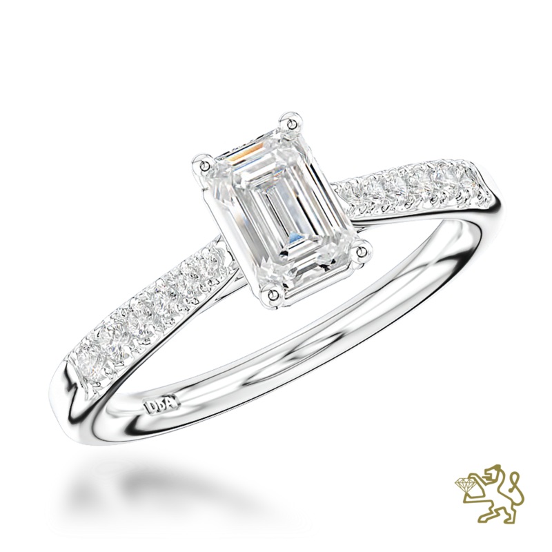 Skye Classic Emerald Solitaire 0.83ct G VS2 Diamond Platinum Ring